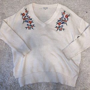 embroidered flower sweater